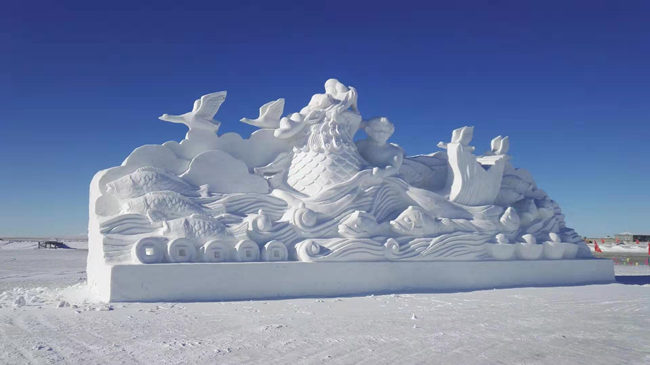 呼和浩特敕勒川哈素海公園雪雕工程